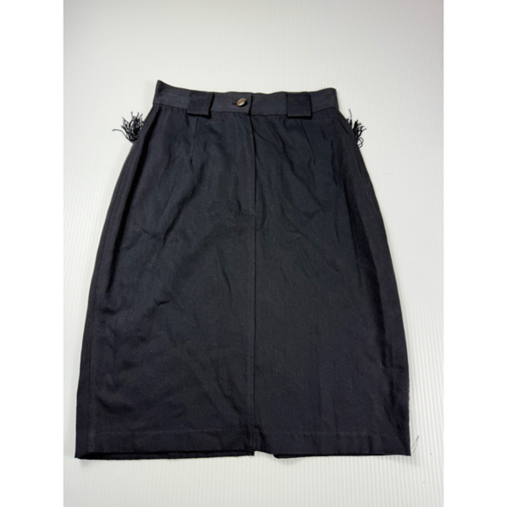 Francine Browner Fringe Skirt High‎ Waist Vintage Career Black Size 9/10